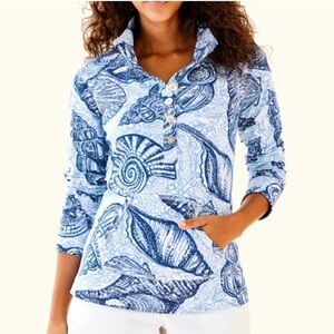 Lilly Pulitzer UPF 50+ Captain Popover Peri Blue Pop Up Stuffed Shells Sz XS NWT